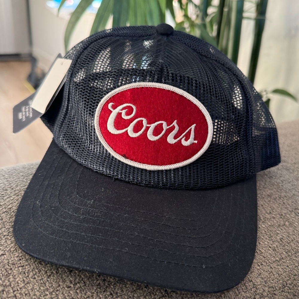Huckberry Coors Mesh Trucker Hat - Black and Red